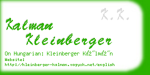 kalman kleinberger business card